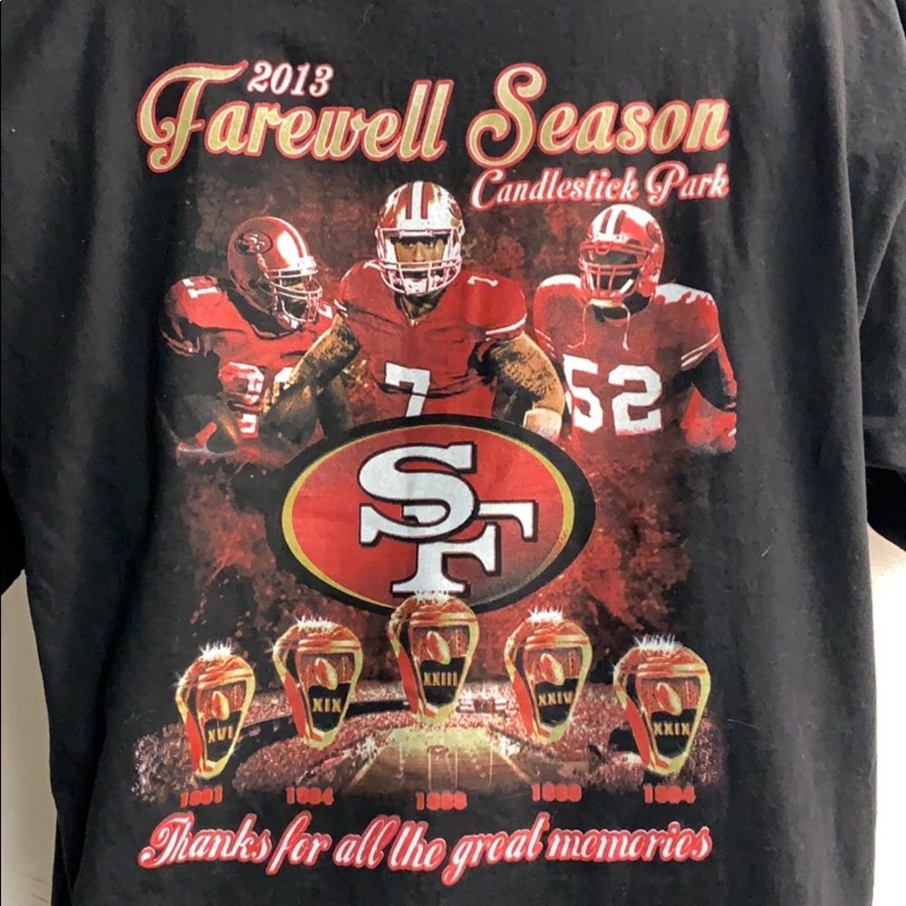 SF 49ers farewell season shirt 2013 NFL XL